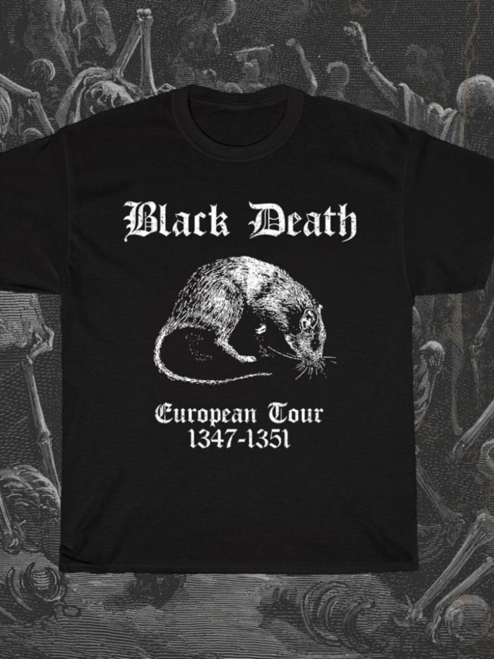 Black Death European Tour Metal Band Graphic Unisex T-Shirt  276
